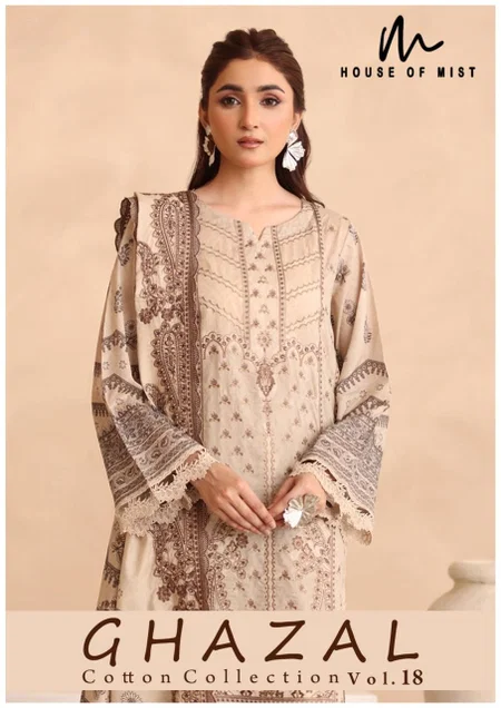 Ghazal Vol 18 By House Of Mist Cotton Printed Dress Material Wholesale Market In Surat
